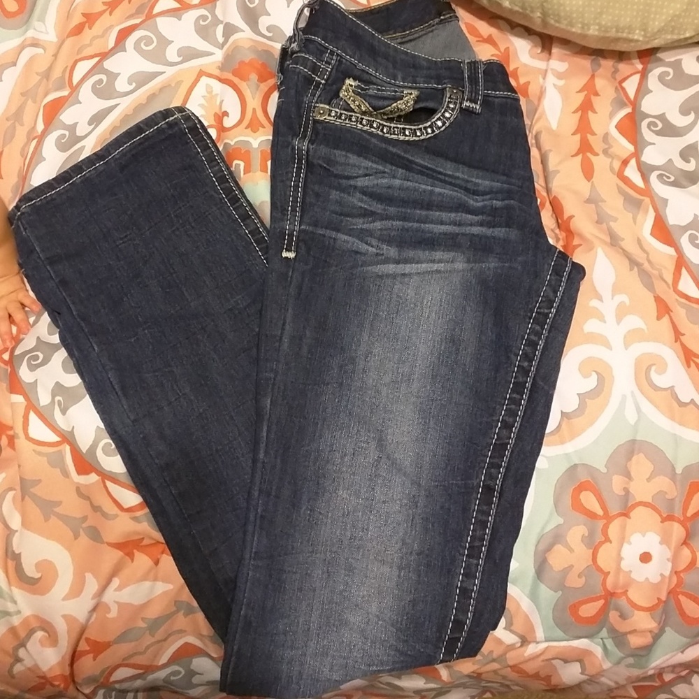 Straight dark jeans